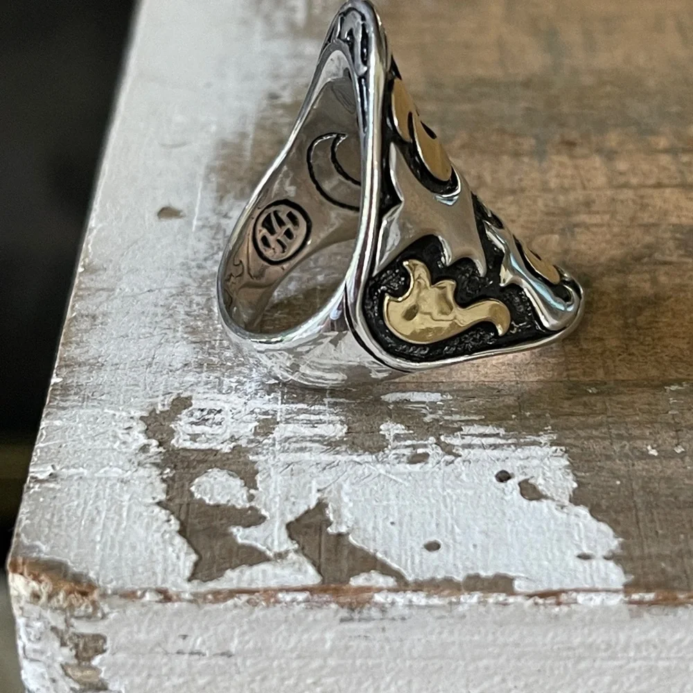 John Hardy 22k and Sterling Dayak Saddle ring - Picture 4 of 4